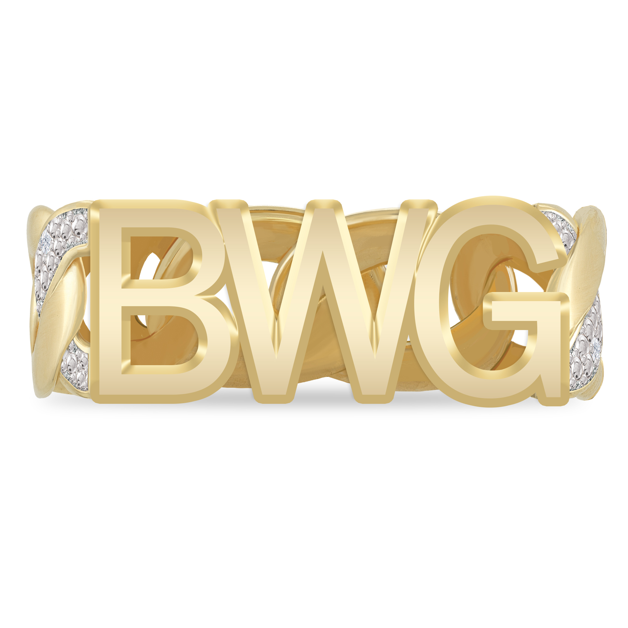 Personalized Chain Link Initials Ring 10658 0012 a main