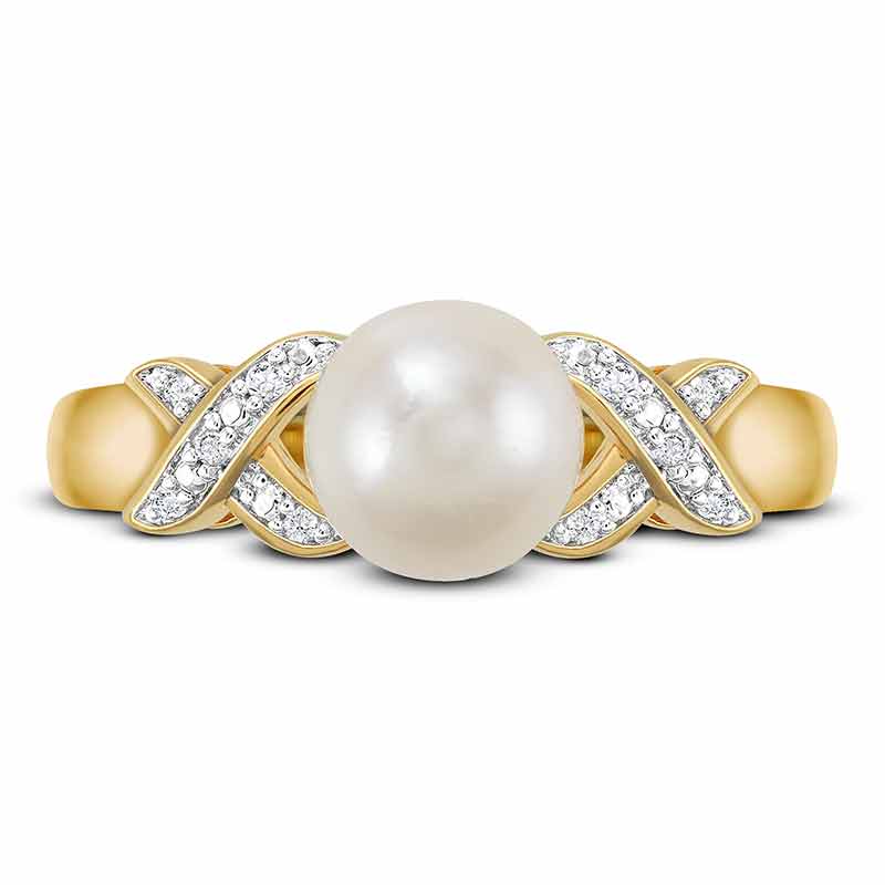 Pearl  Diamond Kiss Ring 4991 001 1 1