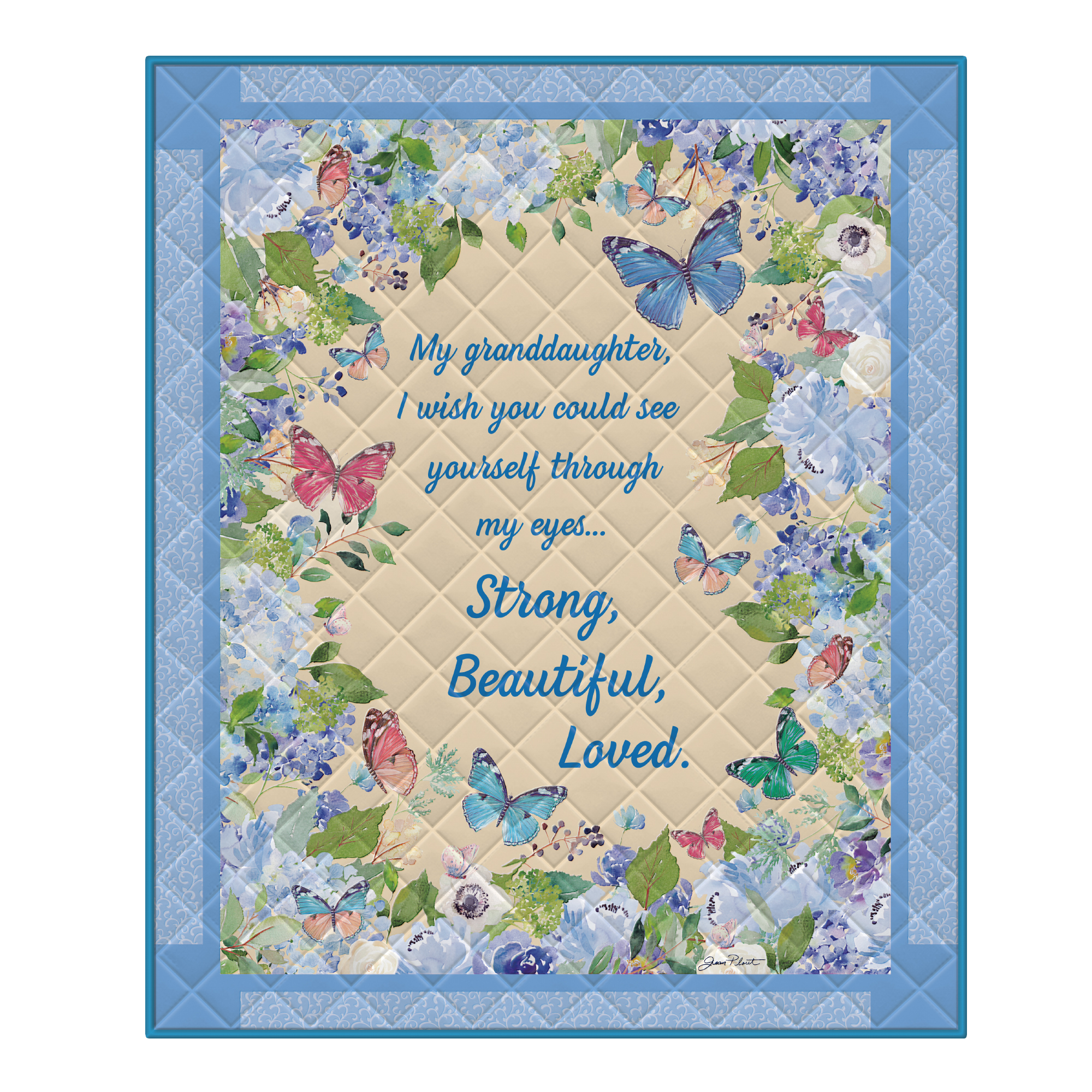 Butterflies To My Granddaughter I Wish You The Strength Quilt Blanket 