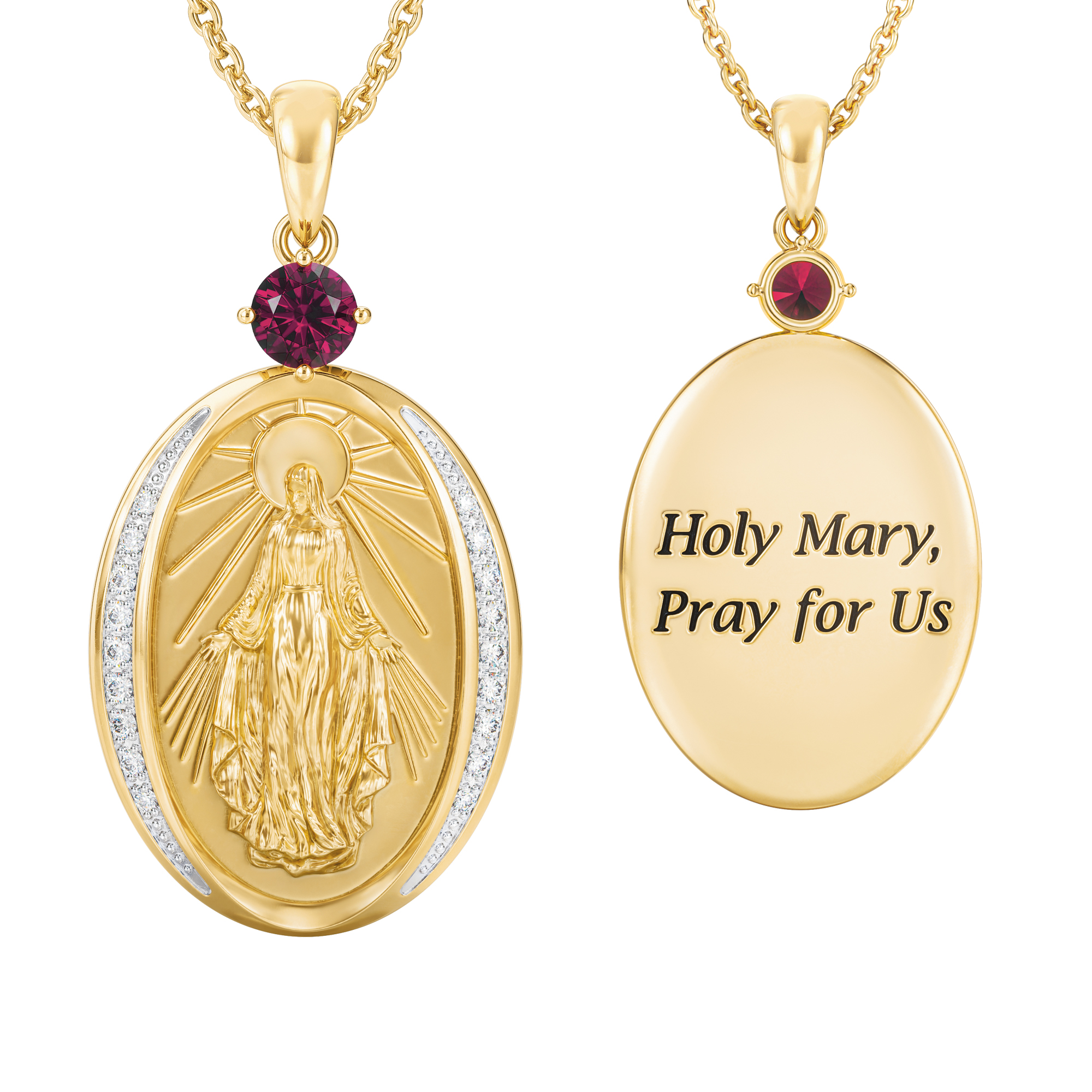Virgin mary hotsell diamond pendant