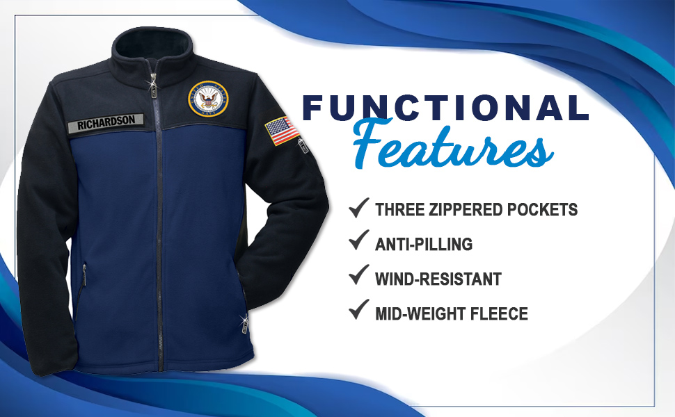 us navy personalized fleece jacket
