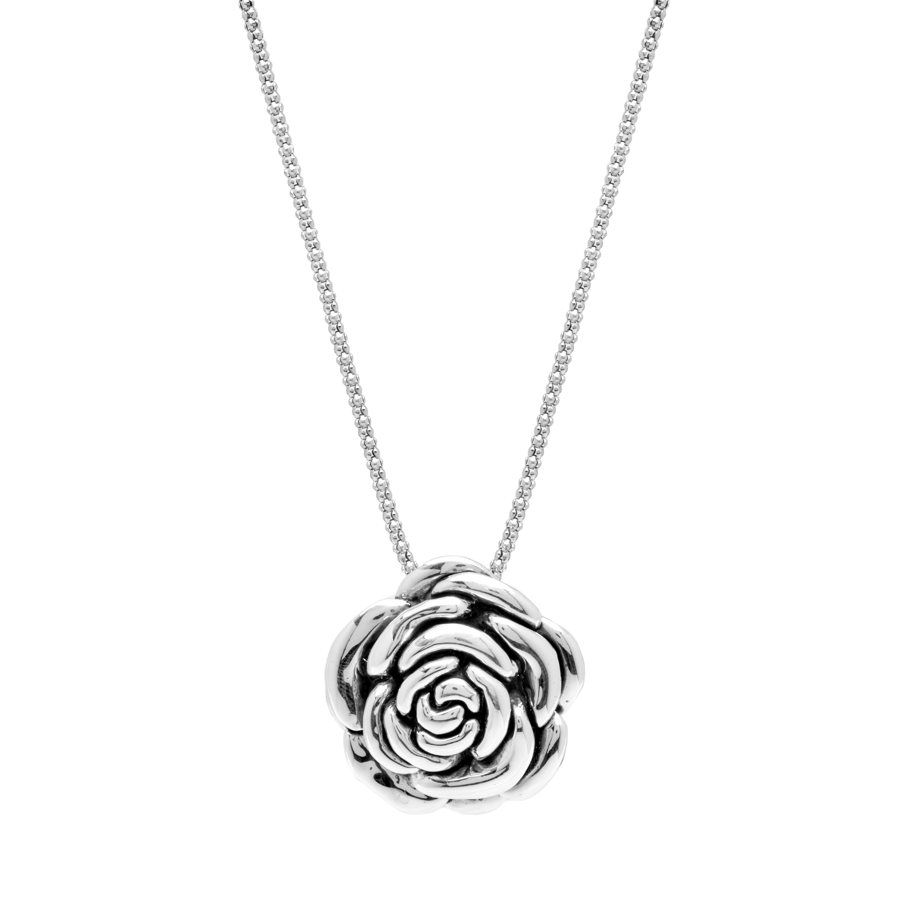 Plesitep Rose Necklace Sterling Silver Rose Flower Necklace India | Ubuy
