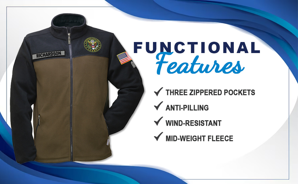 us army personalized fleece jacket