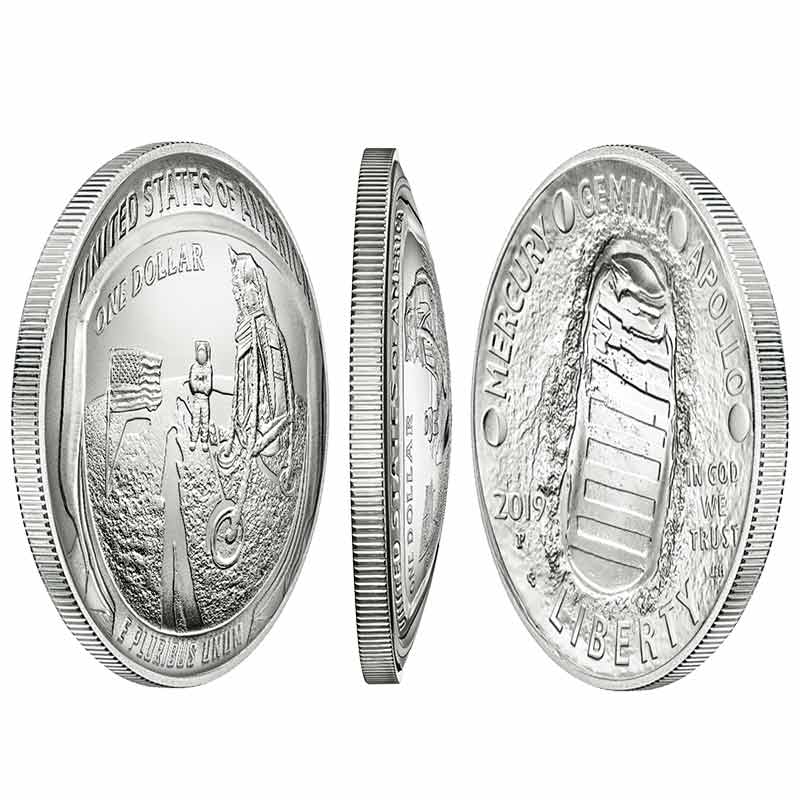 10pcs Apollo 11 Moon Landing Silver Commemorative Coin Souvenir Collection 