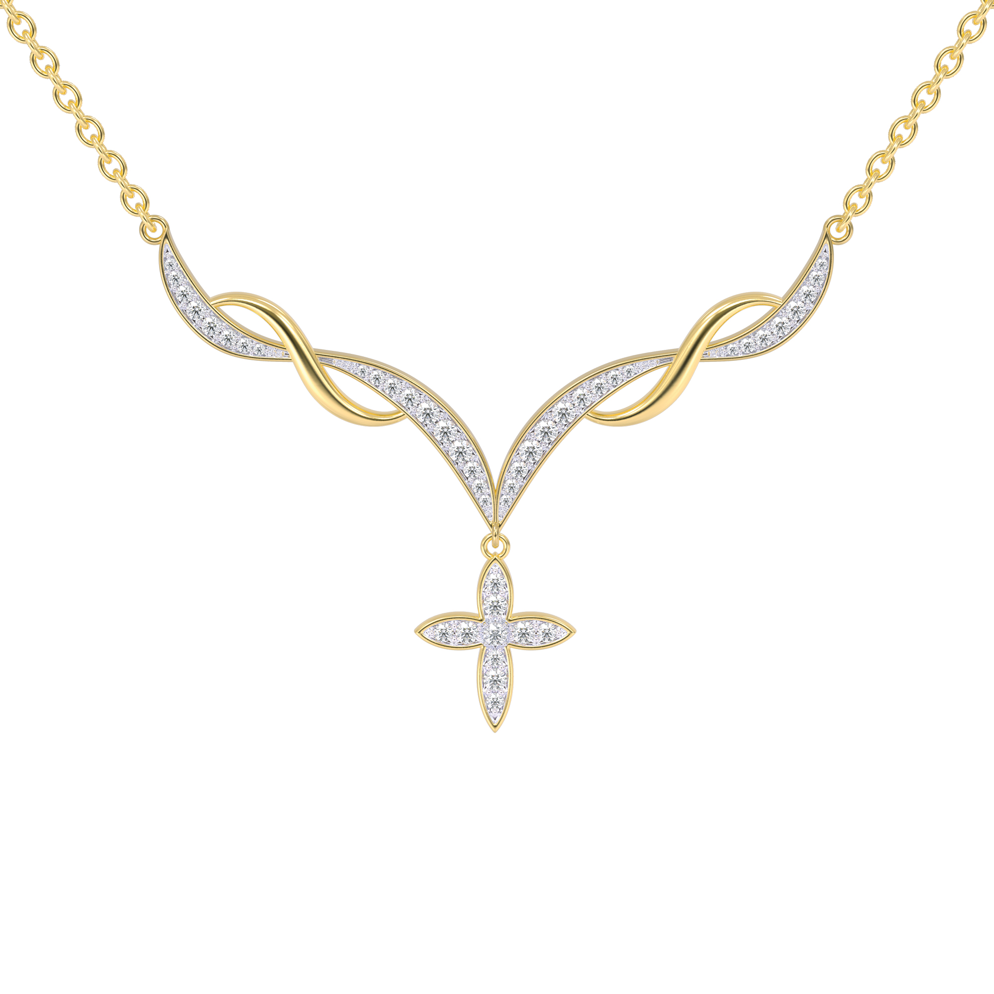 Heavenly Swirl Cross Necklace and Earrings Set 6892 0016 a main