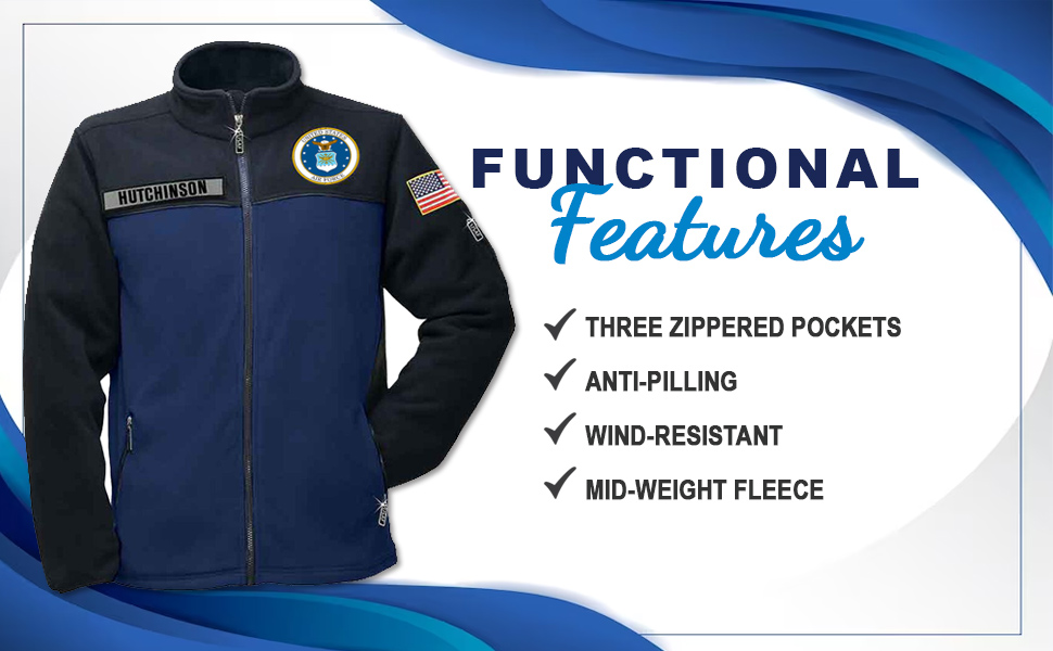 us air force personalized fleece jacket
