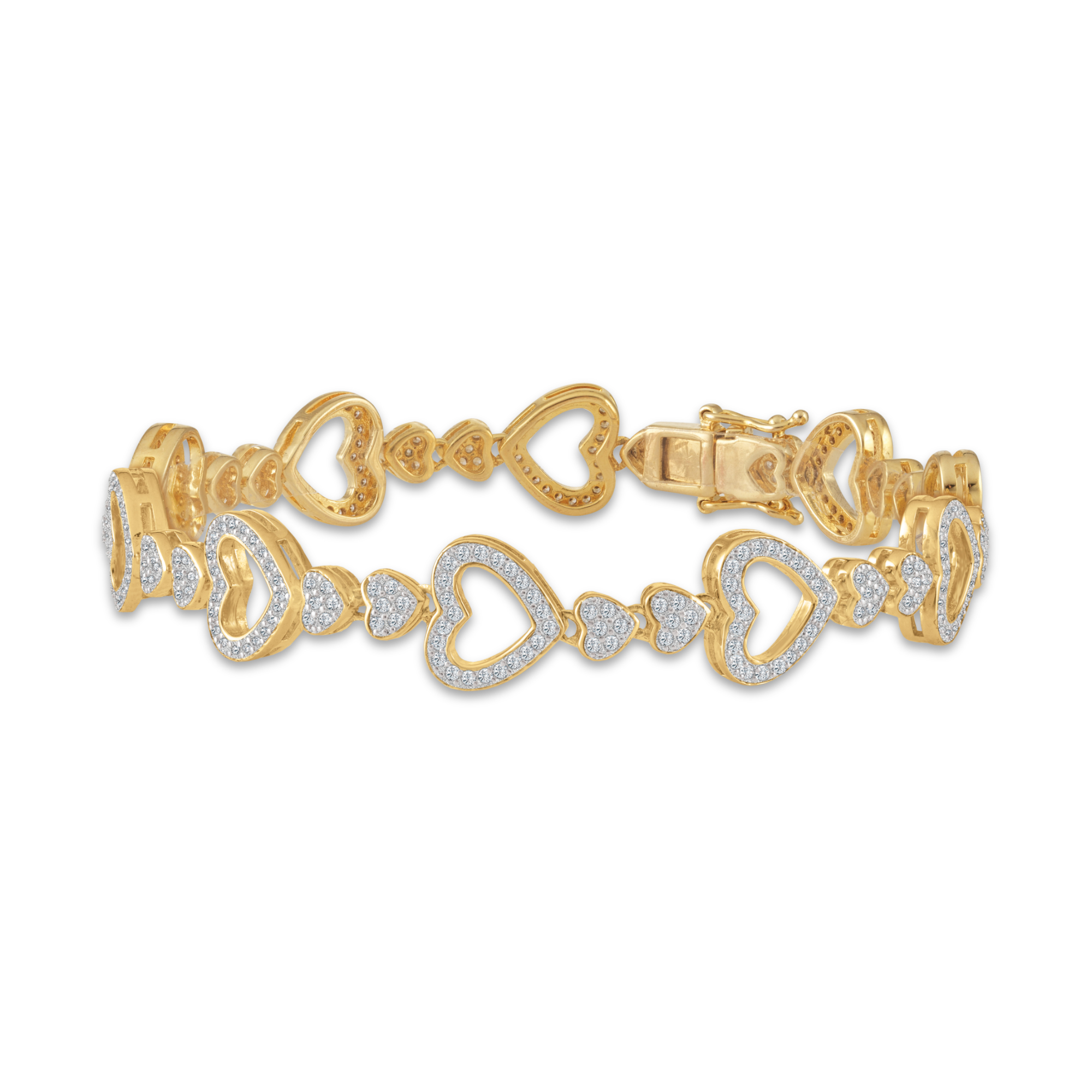 Golden Hearts Bracelet Earring Set 10047 0012 a main