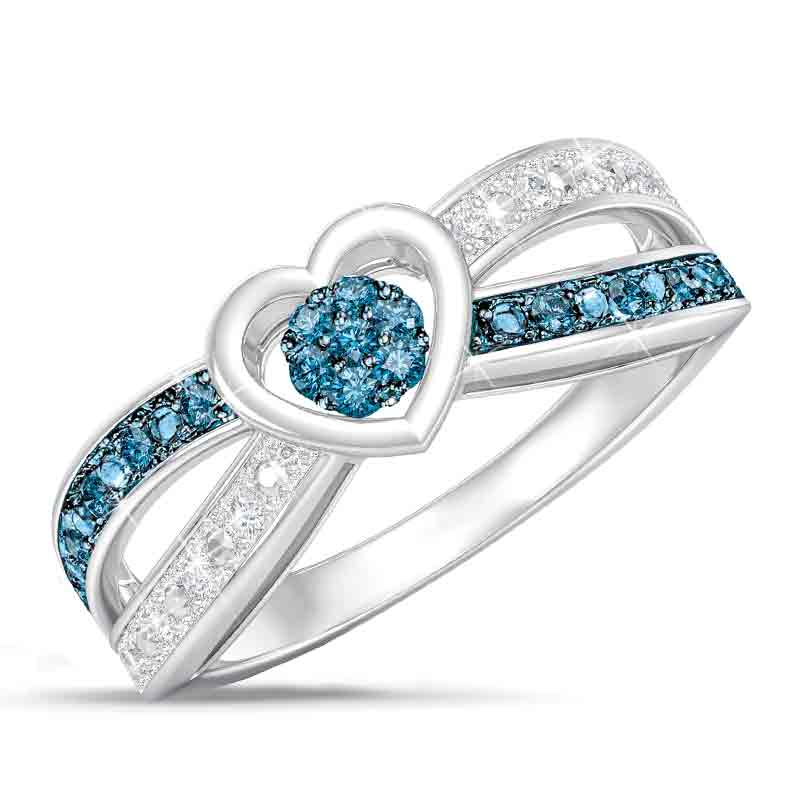 terrorist Gemakkelijk snel Blue Diamond Heart Ring