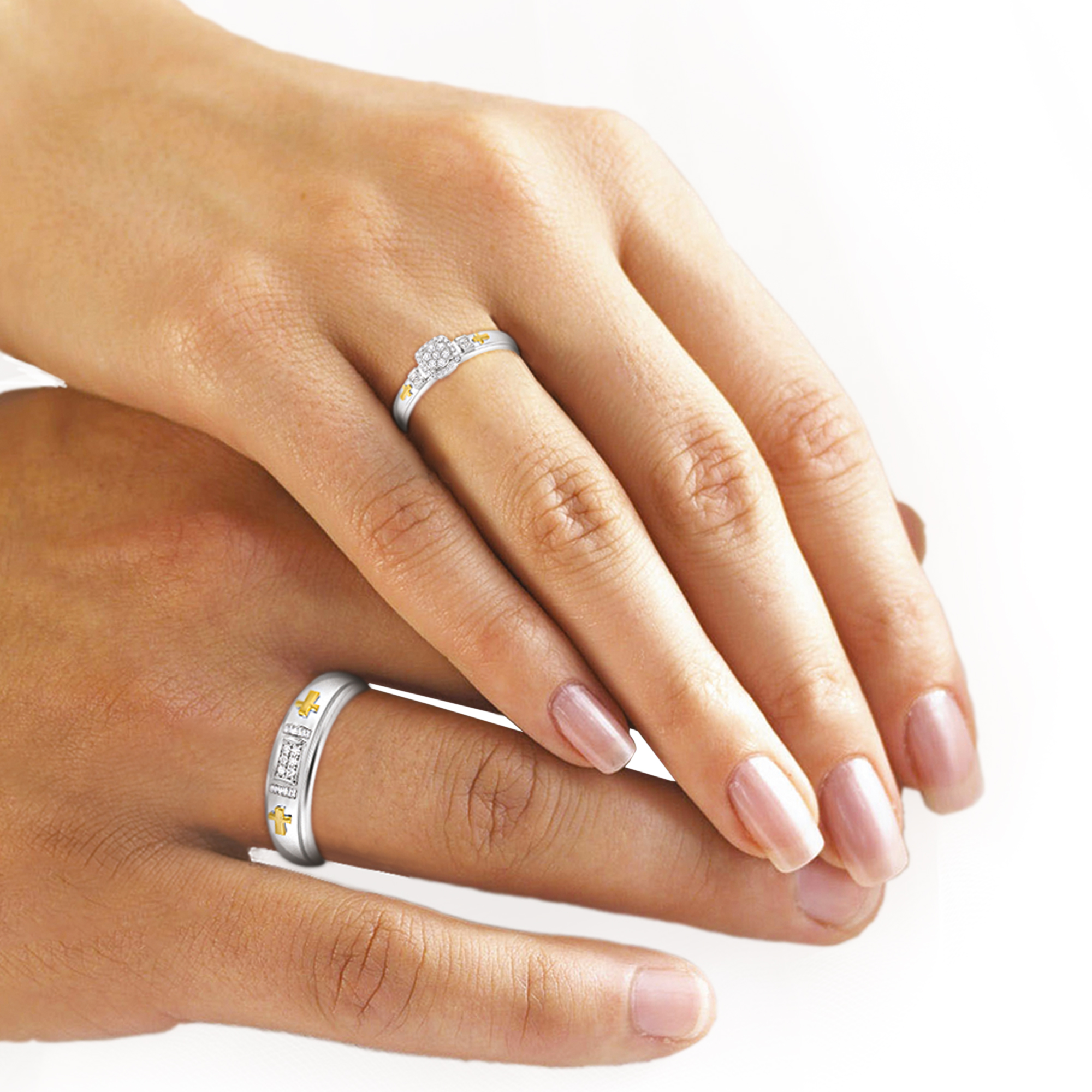 Together in Faith His Hers Diamond Ring Set 10143 0015 a main