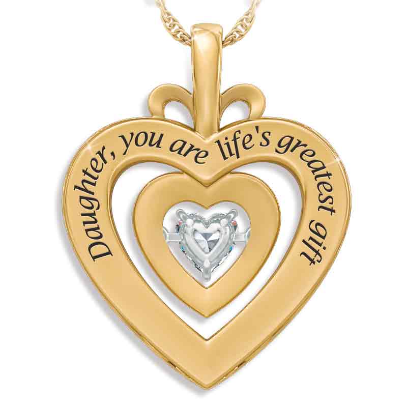 Daughter You Are Lifes Greatest Gift Topaz  Diamond Pendant 5595 001 8 1