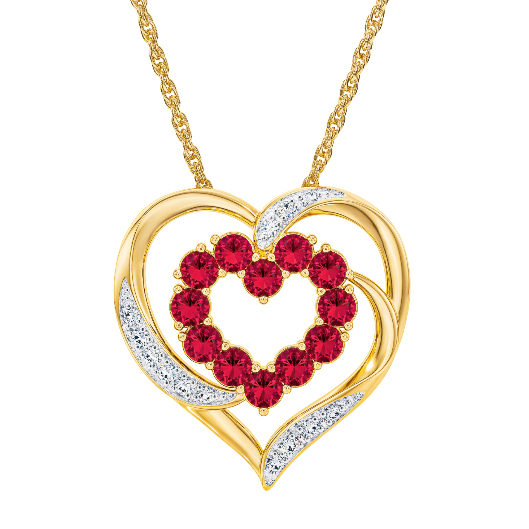 Hearts Afire Diamond Necklace with FREE Matching Earrings 10810 0017 a main
