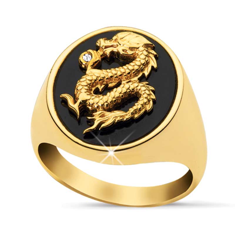 Men's Golden Dragon Ring
