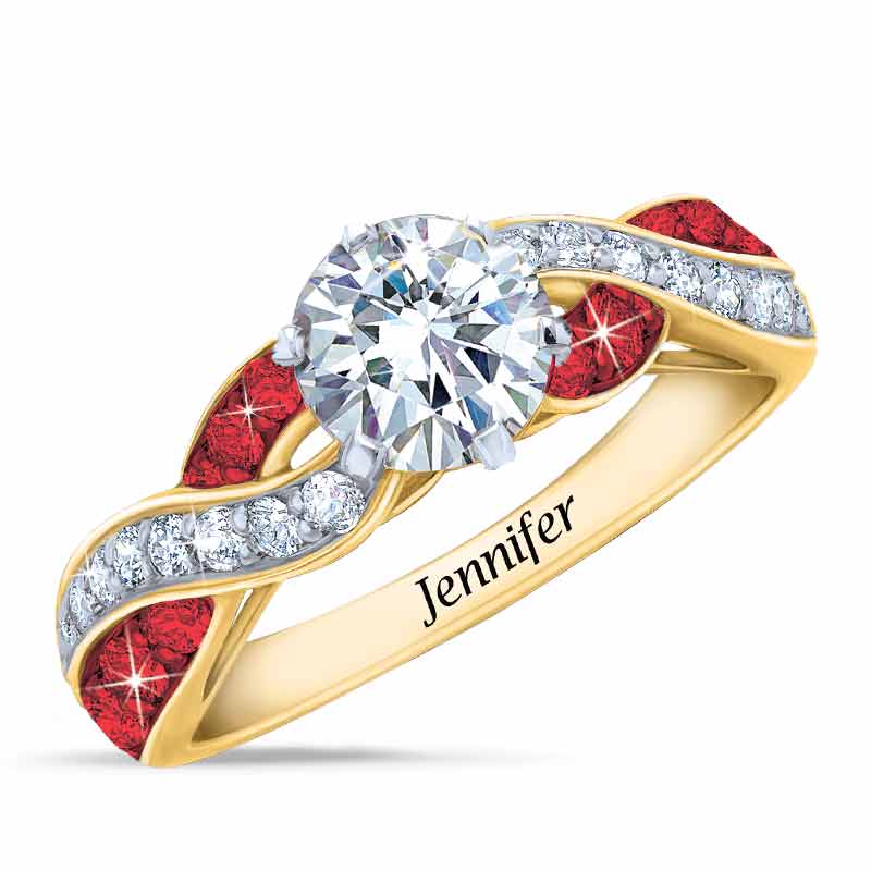 Birthstone sales swirl ring