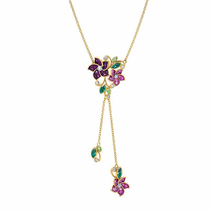 Violets in Bloom Crystal Necklace