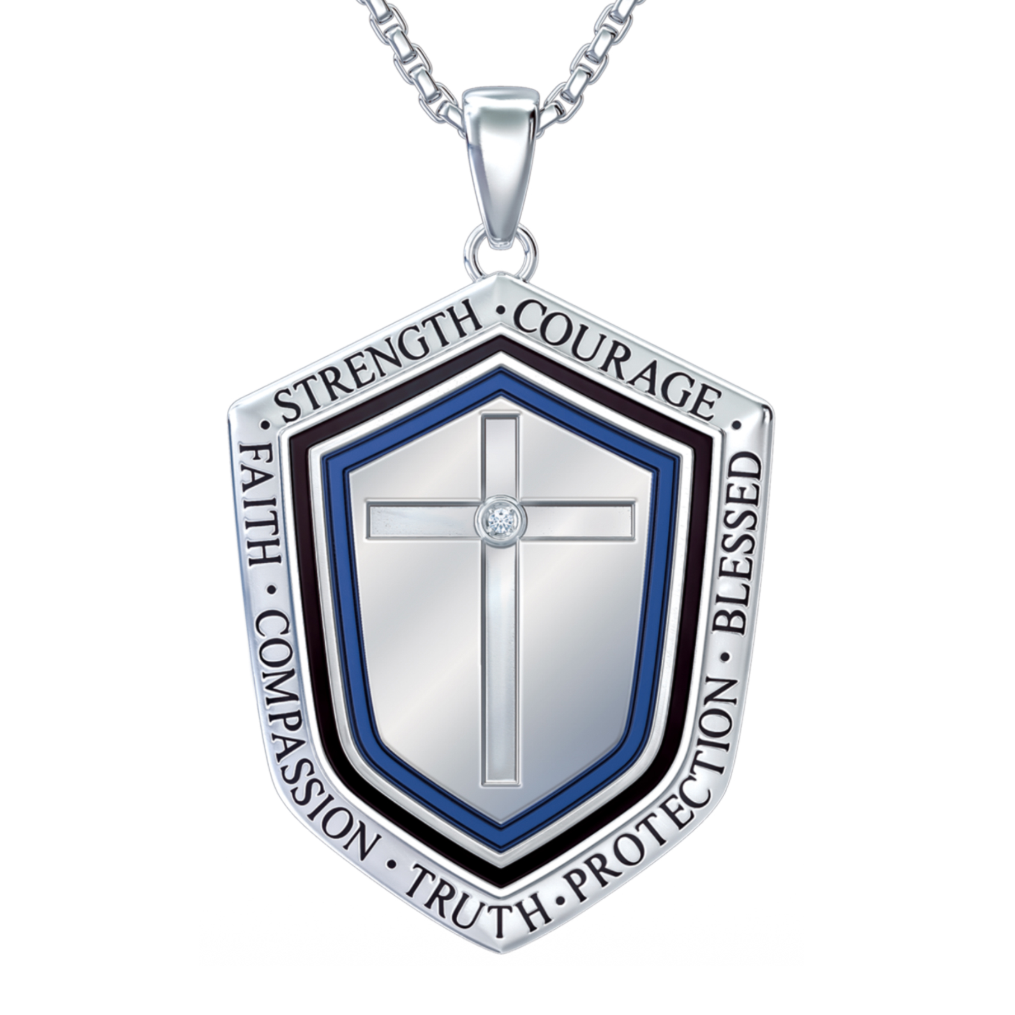 Blessed Son Personalized Shield Pendant 1208 0065 a main