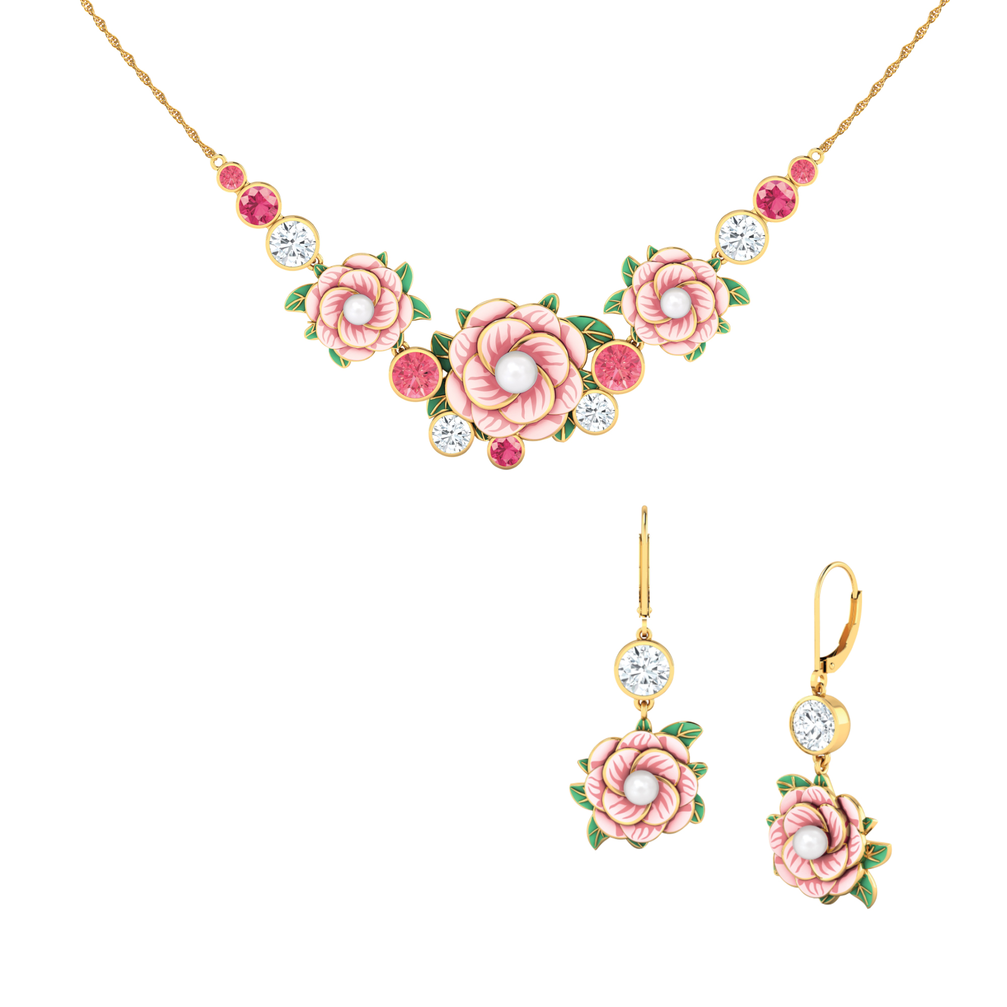Cute Purple New Crystal Element Proper Daisy Flower Earring Necklace Set Cute Purple New Crystal Element Proper Daisy Flower Earring Necklace Set