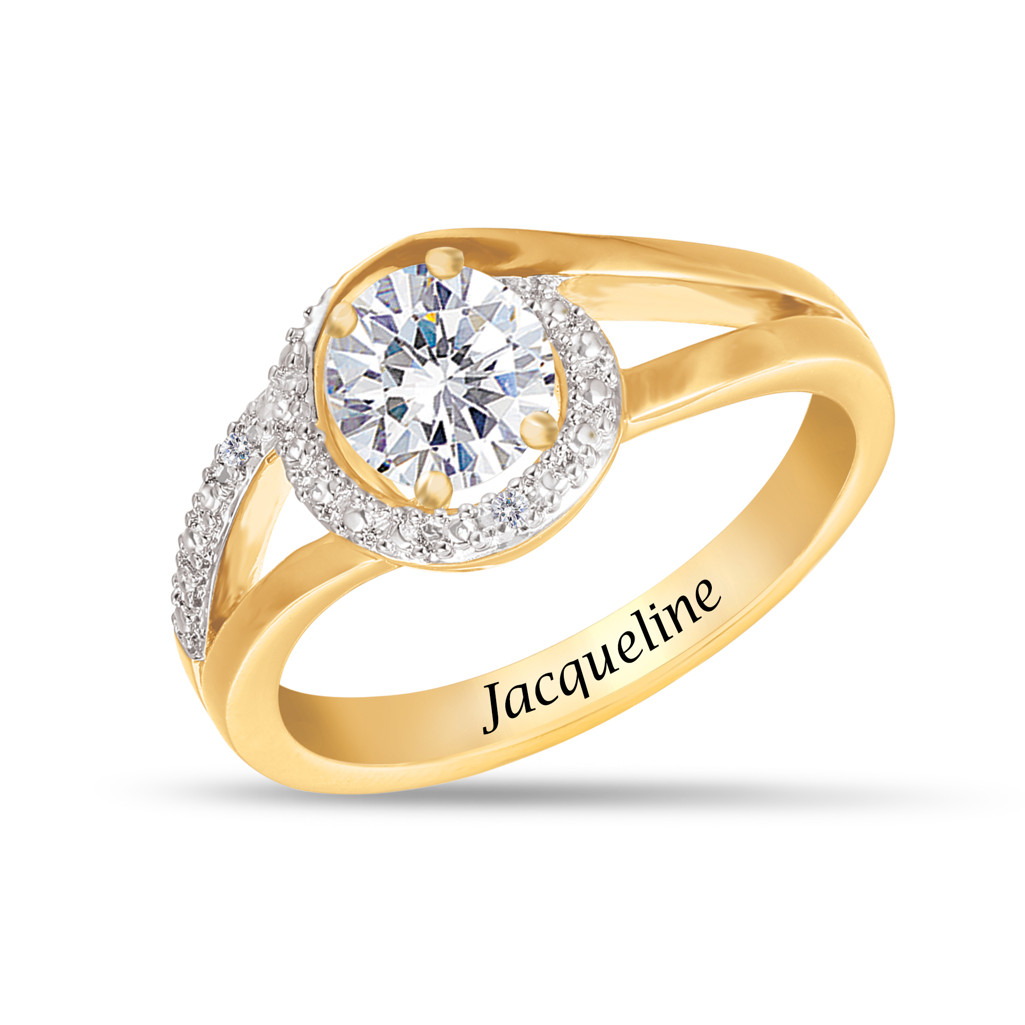 Birthstone swirl top personalized ring